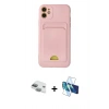 MARSİLYAN™- iPhone 11 Kılıf Vadi Çizgi Prime - Siyah 3D Antistatik Cam Ekran Koruyucu + Pers Alüminyum Kamera Lens - YL