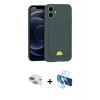 MARSİLYAN™- iPhone 11 Kılıf Vadi Çizgi Prime - Siyah 3D Antistatik Cam Ekran Koruyucu + Pers Alüminyum Kamera Lens - YL