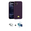 MARSİLYAN™- iPhone 11 Kılıf Vadi Çizgi Prime - Siyah 3D Antistatik Cam Ekran Koruyucu + Pers Alüminyum Kamera Lens - YL