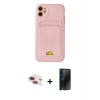MARSİLYAN™- iPhone 11 Kılıf Vadi Çizgi Prime - Siyah 3D Antistatik Hayalet Cam Ekran Koruyucu + Pers Alüminyum Kamera Lens - KI