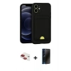 MARSİLYAN™- iPhone 11 Kılıf Vadi Çizgi Prime - Siyah 3D Antistatik Hayalet Cam Ekran Koruyucu + Pers Alüminyum Kamera Lens - KI