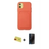 MARSİLYAN™- iPhone 11 Kılıf Vadi Çizgi Prime - Siyah 3D Antistatik Hayalet Cam Ekran Koruyucu + Kırmızı Rainbow Kamera Lens Koruma Cam