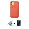 MARSİLYAN™- iPhone 11 Kılıf Vadi Çizgi Prime - Siyah 3D Antistatik Hayalet Cam Ekran Koruyucu + Raze Metal Kamera Lens - MI