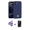 MARSİLYAN™- iPhone 11 Kılıf Vadi Çizgi Prime - Siyah 3D Antistatik Hayalet Cam Ekran Koruyucu + Raze Metal Kamera Lens - MR