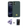 MARSİLYAN™- iPhone 11 Kılıf Vadi Çizgi Prime - Siyah 3D Antistatik Hayalet Cam Ekran Koruyucu + Raze Metal Kamera Lens - MR