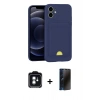 MARSİLYAN™- iPhone 11 Kılıf Vadi Çizgi Prime - Siyah 3D Antistatik Hayalet Cam Ekran Koruyucu + PVD Metal Kamera Lens - YL
