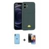 MARSİLYAN™- iPhone 11 Kılıf Vadi Çizgi Prime - Siyah 3D Antistatik Mat Seramik Nano Ekran Koruyucu + Neon Fosforlu Kamera Lens - MI