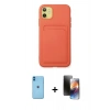 MARSİLYAN™- iPhone 11 Kılıf Vadi Çizgi Prime - Siyah 3D Antistatik Mat Seramik Nano Ekran Koruyucu + Neon Fosforlu Kamera Lens - MI