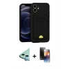 MARSİLYAN™- iPhone 11 Kılıf Vadi Çizgi Prime - Siyah 3D Antistatik Mat Seramik Nano Ekran Koruyucu + Raze Metal Kamera Lens - MI