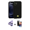 MARSİLYAN™- iPhone 11 Kılıf Vadi Çizgi Prime - Siyah 3D Antistatik Mat Seramik Nano Ekran Koruyucu + Raze Metal Kamera Lens - MR