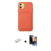 MARSİLYAN™- iPhone 11 Kılıf Vadi Çizgi Prime - Siyah 3D Antistatik Mat Seramik Nano Ekran Koruyucu + Renkli Kamera Lens Koruma Cam - PE