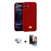 MARSİLYAN™- iPhone 11 Kılıf Vadi Çizgi Prime - Siyah 3D Antistatik Mat Seramik Nano Ekran Koruyucu + Pers Alüminyum Kamera Lens - GI