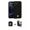 MARSİLYAN™- iPhone 11 Kılıf Vadi Çizgi Prime - Siyah 3D Antistatik Mat Seramik Nano Ekran Koruyucu + PVD Metal Kamera Lens - TU