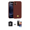 MARSİLYAN™- iPhone 11 Kılıf Vadi Çizgi Prime - Siyah 3D Antistatik Mat Seramik Nano Ekran Koruyucu + PVD Metal Kamera Lens - TU