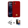 MARSİLYAN™- iPhone 11 Kılıf Vadi Çizgi Prime - Siyah 3D Antistatik Mat Seramik Nano Ekran Koruyucu + Raze Metal Kamera Lens - GS