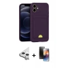 MARSİLYAN™- iPhone 11 Kılıf Vadi Çizgi Prime - Siyah 3D Antistatik Mat Seramik Nano Ekran Koruyucu + Raze Metal Kamera Lens - GS