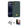 MARSİLYAN™- iPhone 11 Kılıf Vadi Çizgi Prime - Siyah 3D Antistatik Mat Seramik Nano Ekran Koruyucu + Raze Metal Kamera Lens - GS