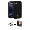 MARSİLYAN™- iPhone 11 Kılıf Vadi Çizgi Prime - Siyah 3D Antistatik Mat Seramik Nano Ekran Koruyucu + Raze Metal Kamera Lens - GS