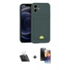 MARSİLYAN™- iPhone 11 Kılıf Vadi Çizgi Prime - Siyah 3D Antistatik Mat Seramik Nano Ekran Koruyucu + Kamera Lens Koruma Cam - SF