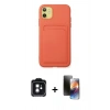 MARSİLYAN™- iPhone 11 Kılıf Vadi Çizgi Prime - Siyah 3D Antistatik Mat Seramik Nano Ekran Koruyucu + PVD Metal Kamera Lens - SH