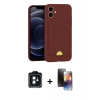 MARSİLYAN™- iPhone 11 Kılıf Vadi Çizgi Prime - Siyah 3D Antistatik Mat Seramik Nano Ekran Koruyucu + PVD Metal Kamera Lens - SH