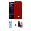 MARSİLYAN™- iPhone 11 Kılıf Vadi Çizgi Prime - Siyah 3D Antistatik Mat Seramik Nano Ekran Koruyucu + Turuncu Neon Fosforlu Kamera Lens