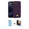 MARSİLYAN™- iPhone 11 Kılıf Vadi Çizgi Prime - Siyah 3D Antistatik Mat Seramik Nano Ekran Koruyucu + Neon Fosforlu Kamera Lens - YL