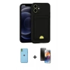 MARSİLYAN™- iPhone 11 Kılıf Vadi Çizgi Prime - Siyah 3D Antistatik Mat Seramik Nano Ekran Koruyucu + Neon Fosforlu Kamera Lens - YL