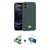 MARSİLYAN™- iPhone 11 Kılıf Vadi Çizgi Prime - Siyah 3D Antistatik Seramik Nano Ekran Koruyucu + Raze Metal Kamera Lens - KI