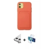 MARSİLYAN™- iPhone 11 Kılıf Vadi Çizgi Prime - Siyah 3D Antistatik Seramik Nano Ekran Koruyucu + Raze Metal Kamera Lens - GS