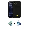 MARSİLYAN™- iPhone 11 Kılıf Vadi Çizgi Prime - Siyah 3D Antistatik Seramik Nano Ekran Koruyucu + Raze Metal Kamera Lens - MI