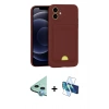 MARSİLYAN™- iPhone 11 Kılıf Vadi Çizgi Prime - Siyah 3D Antistatik Seramik Nano Ekran Koruyucu + Raze Metal Kamera Lens - MI