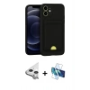 MARSİLYAN™- iPhone 11 Kılıf Vadi Çizgi Prime - Siyah 3D Antistatik Seramik Nano Ekran Koruyucu + Raze Metal Kamera Lens - GS