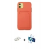 MARSİLYAN™- iPhone 11 Kılıf Vadi Çizgi Prime - Siyah 3D Antistatik Seramik Nano Ekran Koruyucu + Renkli Kamera Lens Koruma Cam - SI