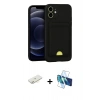 MARSİLYAN™- iPhone 11 Kılıf Vadi Çizgi Prime - Siyah 3D Antistatik Seramik Nano Ekran Koruyucu + Renkli Kamera Lens Koruma Cam - SI