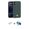 MARSİLYAN™- iPhone 11 Kılıf Vadi Çizgi Prime - Siyah 3D Antistatik Seramik Nano Ekran Koruyucu + Renkli Kamera Lens Koruma Cam - SI