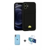 MARSİLYAN™- iPhone 11 Kılıf Vadi Çizgi Prime - Siyah 3D Antistatik Seramik Nano Ekran Koruyucu + Neon Fosforlu Kamera Lens - TU