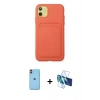 MARSİLYAN™- iPhone 11 Kılıf Vadi Çizgi Prime - Siyah 3D Antistatik Seramik Nano Ekran Koruyucu + Neon Fosforlu Kamera Lens - TU