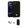 MARSİLYAN™- iPhone 11 Kılıf Vadi Çizgi Prime - Siyah 6D Antistatik Mat Seramik Hayalet Nano Ekran Koruyucu + Pers Alüminyum Kamera Lens - LT