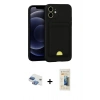 MARSİLYAN™- iPhone 11 Kılıf Vadi Çizgi Prime - Siyah 6D Mat Seramik Hayalet Nano Ekran Koruyucu + Pers Alüminyum Kamera Lens - GI