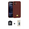 MARSİLYAN™- iPhone 11 Kılıf Vadi Çizgi Prime - Siyah 6D Mat Seramik Hayalet Nano Ekran Koruyucu + PVD Metal Kamera Lens - SH