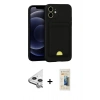 MARSİLYAN™- iPhone 11 Kılıf Vadi Çizgi Prime - Siyah 6D Mat Seramik Hayalet Nano Ekran Koruyucu + Raze Metal Kamera Lens - GS