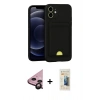 MARSİLYAN™- iPhone 11 Kılıf Vadi Çizgi Prime - Siyah 6D Mat Seramik Hayalet Nano Ekran Koruyucu + Raze Metal Kamera Lens - SH