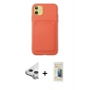 MARSİLYAN™- iPhone 11 Kılıf Vadi Çizgi Prime - Siyah 6D Mat Seramik Hayalet Nano Ekran Koruyucu + Raze Metal Kamera Lens - GS
