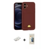 MARSİLYAN™- iPhone 11 Kılıf Vadi Çizgi Prime - Siyah 6D Mat Seramik Hayalet Nano Ekran Koruyucu + Renkli Kamera Lens Koruma Cam - YL