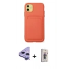 MARSİLYAN™- iPhone 11 Kılıf Vadi Çizgi Prime - Siyah Bilvis 3D Cam Ekran Koruyucu + Raze Metal Kamera Lens - MR