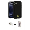 MARSİLYAN™- iPhone 11 Kılıf Vadi Çizgi Prime - Siyah Bilvis 3D Cam Ekran Koruyucu + Pers Alüminyum Kamera Lens - GD