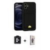 MARSİLYAN™- iPhone 11 Kılıf Vadi Çizgi Prime - Siyah Bilvis 3D Cam Ekran Koruyucu + PVD Metal Kamera Lens - MI