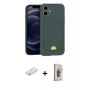 MARSİLYAN™- iPhone 11 Kılıf Vadi Çizgi Prime - Siyah Bilvis 3D Cam Ekran Koruyucu + Renkli Kamera Lens Koruma Cam - TU