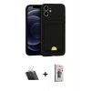 MARSİLYAN™- iPhone 11 Kılıf Vadi Çizgi Prime - Siyah Bilvis 3D Cam Ekran Koruyucu + Şeffaf Kamera Lens Koruma Cam